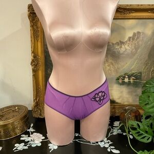 Vintage Victoria’s Secret hiphugger purple floral mesh panties embroidered L